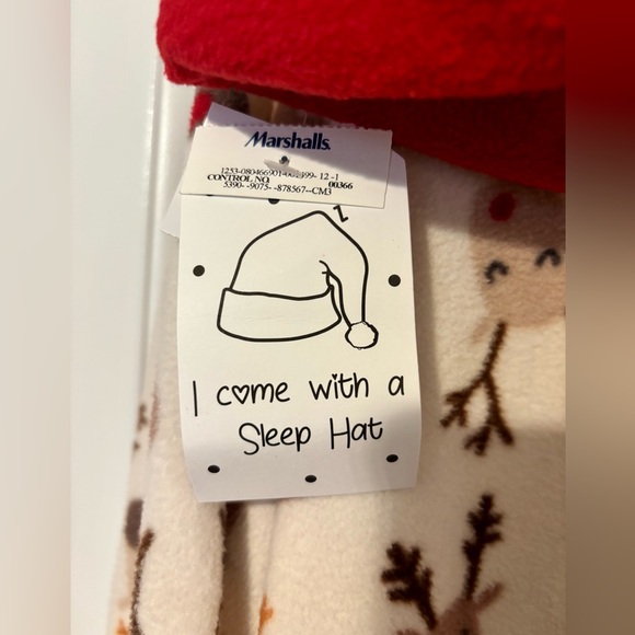 Kensie pj set 1X fleece nightgown and hat reindeer Christmas holiday New - Picture 4 of 11